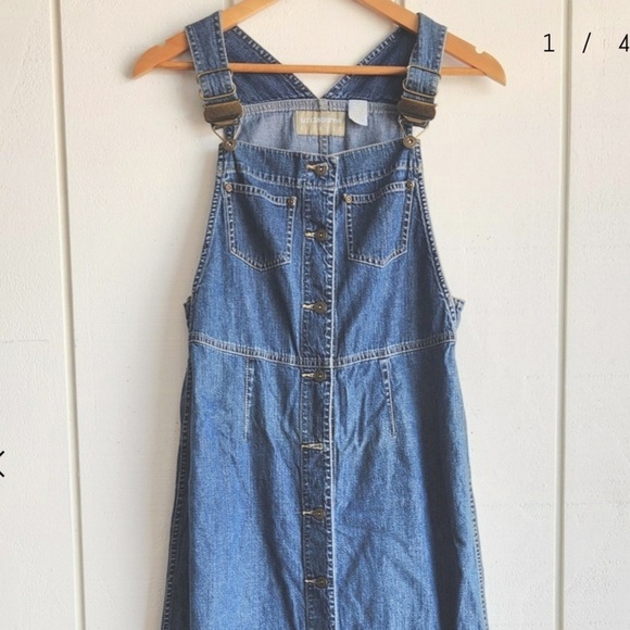 Liz Claiborne Dresses & Skirts - Liz Claiborne Overall Garden Dress Button Down Denim Size S Cotton